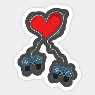 Video Gamer Heart Controller Valentine's Day Sticker